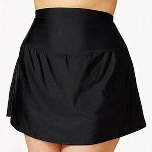 Island Escape Black Swim Skirt 16W High Waist Tummy Control NWT